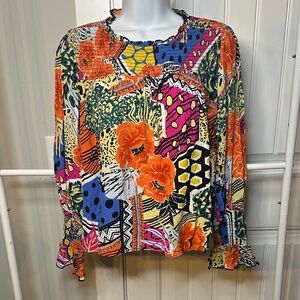 Colorful Abstract Print Women's Top